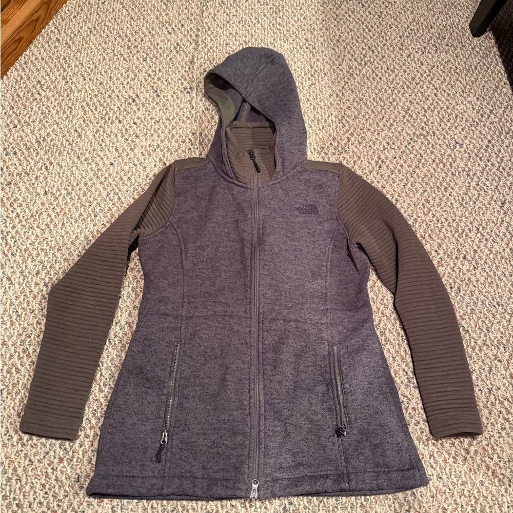 The North Face Gray and Olive Hooded Jacket